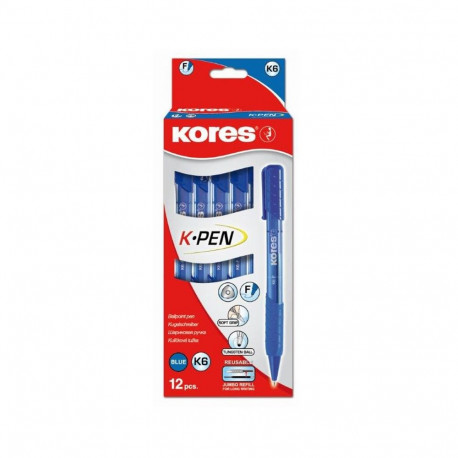 Pastapliiats Kores K6-F 0,7mm, kolmnurkne, sinine (2 tk)