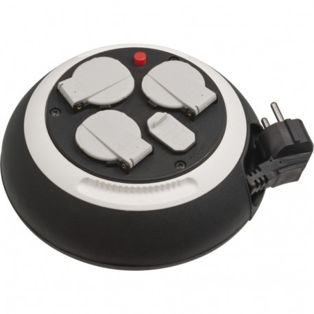 Comfort-Line mini-kaablirull CL-S 3-kohaline 3m 2x USB-A, must/valge