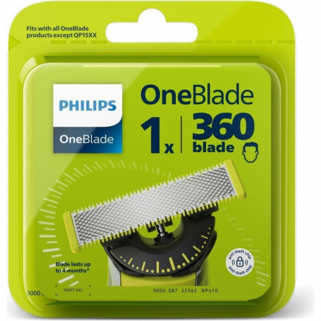 Ersatzklinge 360 OneBlade QP410/50 (silber/hellgrün, 1 Stück)