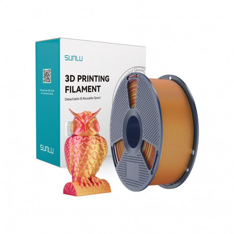 Sunlu PLA+ Silk Dual Color Filament (Red and Gold)
