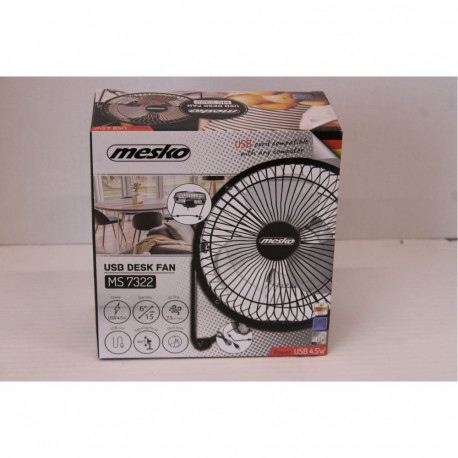 Mesko SALE OUT. Fan | MS 7322 | Desk Fan USB | DAMAGED PACKAGING | Black | Diameter 15 cm | Number o