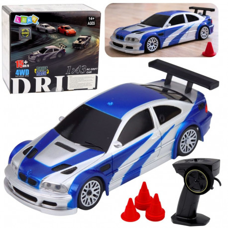 Kaugjuhitav driftiauto E46 15km/h 1:43 tähistega