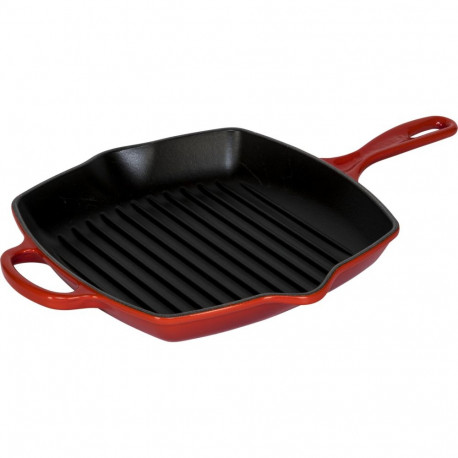 Le Creuset Grill Pan Cast Iron Square Cherry Red 26 cm