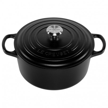 Le Creuset malmpott Signature ümmargune 22cm, must