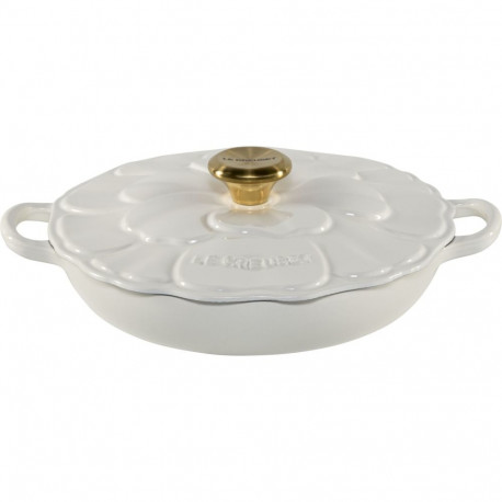 Le Creuset haudepott gourmet 26cm lillemustriga, valge