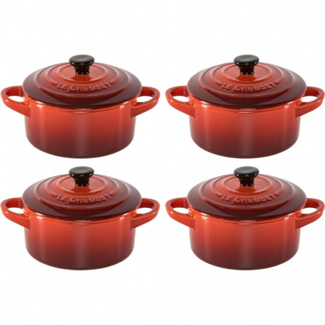 Le Creuset hautamisvormide komplekt 4-osaline keraamiline 10x5cm, kirsipunane