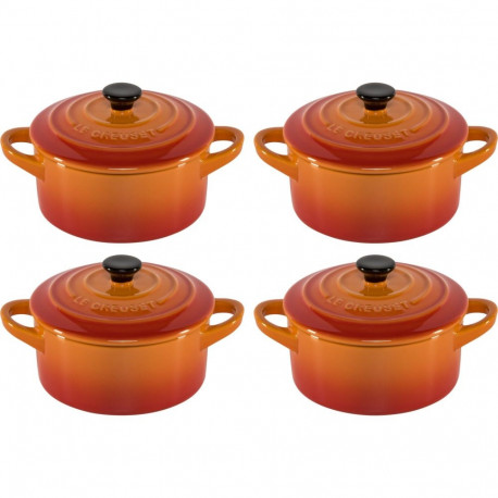 Le Creuset kivikeraamika komplekt 4 väikest vormi 10x5cm volcan