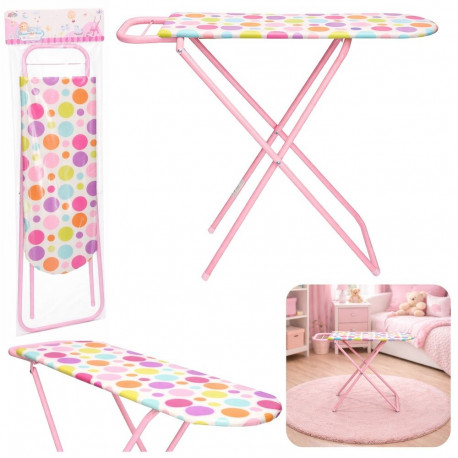 Laste mängu-triikimislaud metallist kokkupandav 61cm, täpiline