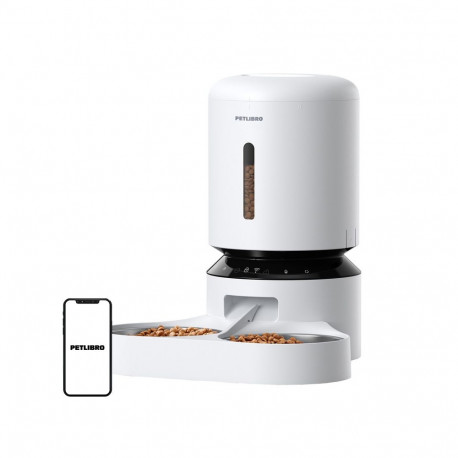 Pet Food Dispenser - Petlibro Granary Automatic Feeder 5L Wi-Fi Double Bowl White