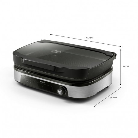 Home & Kitchen Appliance - Philips HD6212/90 Contact Grill 1250 cm², 220 °C, Non-Stick Black