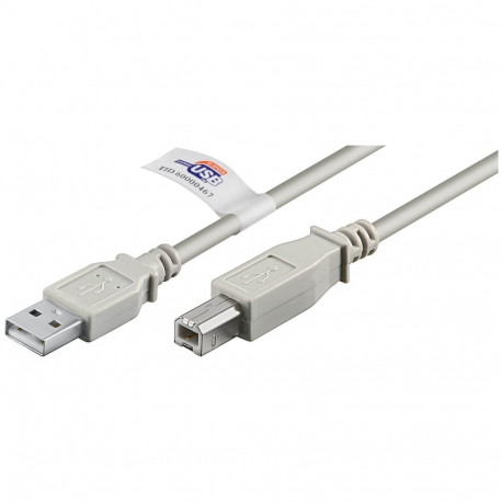 USB 2.0 kaabel USB-A pistik > USB-B pistik 5m, hall