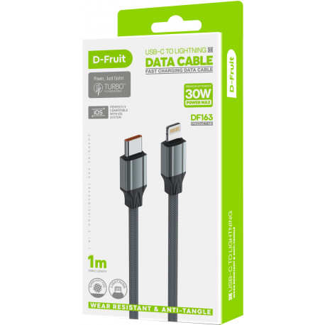 D-Fruit kaabel USB-C - Lightning DF163 1m, hall