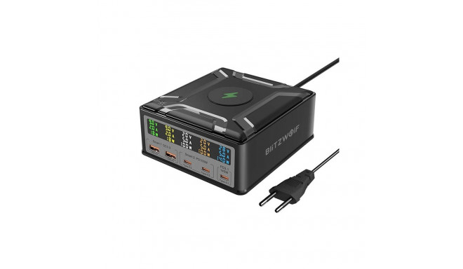 Blitzwolf BW-S28 260W, 2xUSB-A, 3xUSB-C, 15W wireless charger (black)