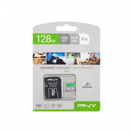 PNY microSDXC mälukaart 66-328# 128GB CL10 UHS-I + SD-adapter