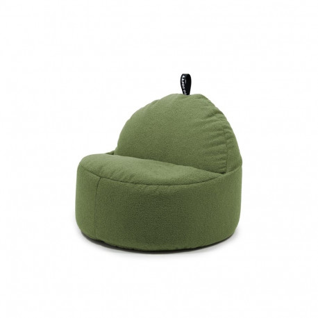 Kott-tool Round XL teddy-plüüs, oliiviroheline