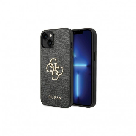 Guess Guess 4G Big Metal Logo iPhone 15 Case - Gray