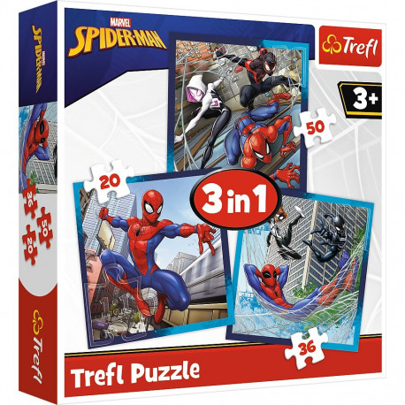 TREFL SPIDER-MAN Pusle komplekt Ämblikmees, 3 tk