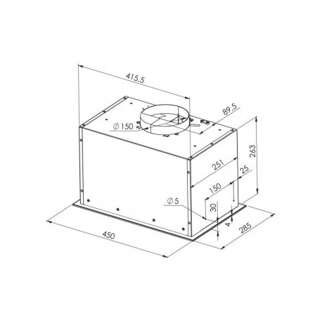 Kitchen Hood - MPM Recessed Hood MPM-45-OW-06/W, 645 m³/h, 3 Speed Settings, White