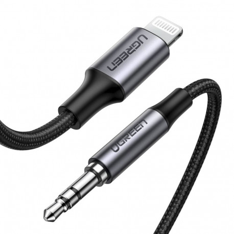 Ugreen Lightning - 3.5mm AUX helikaabel US315 MFi 1m, must