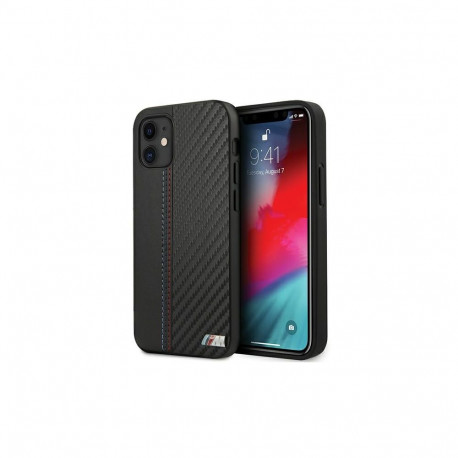 Etui BMW M Collection PU Carbon Stripe na iPhone 12 mini - czarne
