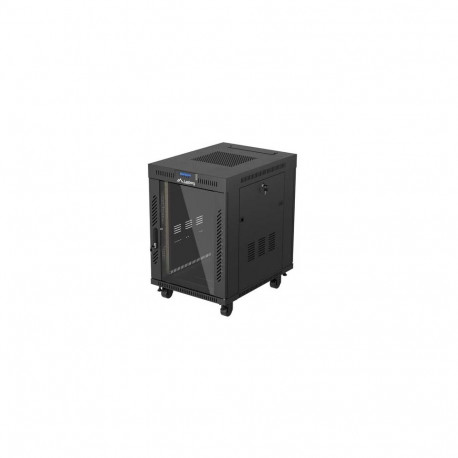 RACK CABINET 19" FREE-STANDING 15U/600X800 (FLAT PACK) WITH GLASS DOOR LCD BLACK LANBERG V2