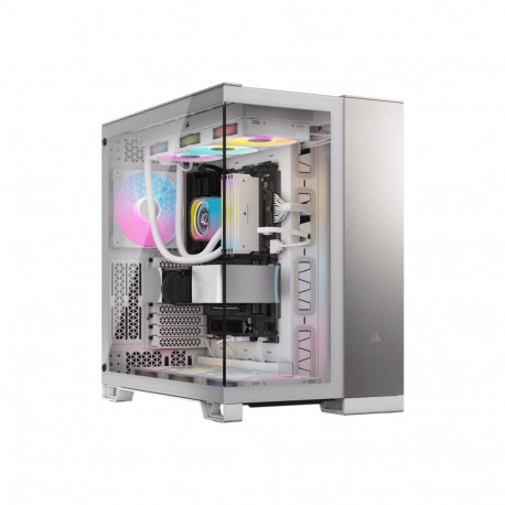 CORSAIR 6500X Tempered Glass Mid-Tower White/Satin Gray Aluminum