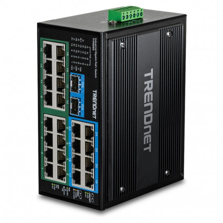 TRENDnet kommutaator TI-PG262 26-pordiline tööstuslik Gigabit PoE+ DIN-liistule