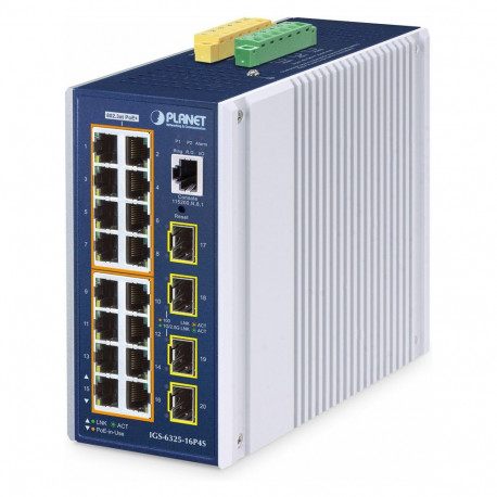 "PLANET Industrial 16-Port 10/100/1000T + 4 1G/2,5 SFP POE"