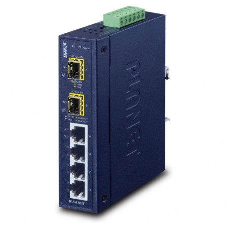 PLANET tööstuslik 4-Port 10/100/1000T + 2 1000X SFP