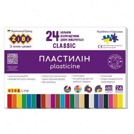 Klassikaline plastiliin 24 värvi 480G