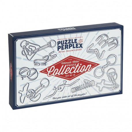 PUZZLE AND PERPLEXSET OF 10 METAL PUZZ