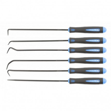 Hogert HT8G398, 6 pcs. pick and hook set, carbon steel