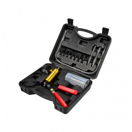 Geko G01156 vacuum tester and brake bleeding kit, 0-30 inHg / 0-760 mmHg, reservoir, hoses, adapters