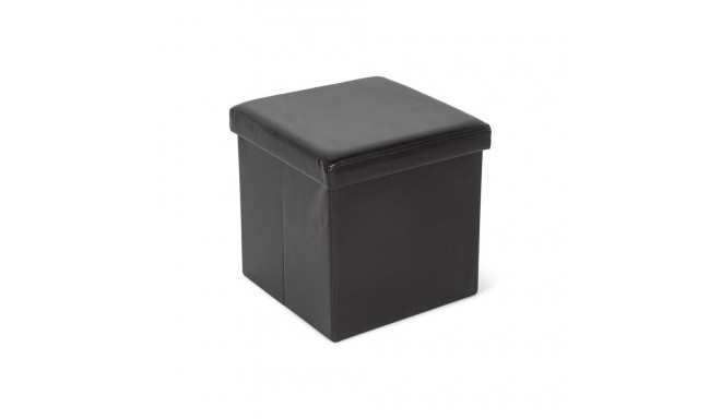 pouf MATEO MDF hoiukastiga, must