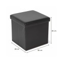 POUF MATEO WITH STORAGE MDF BLACK