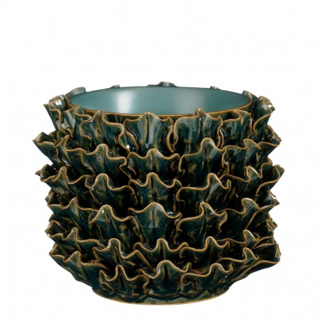 CERAMIC POT D17 H14CM GREEN