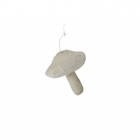 DECORATION CHRISTMAS MUSHROOM WHITE 8CM