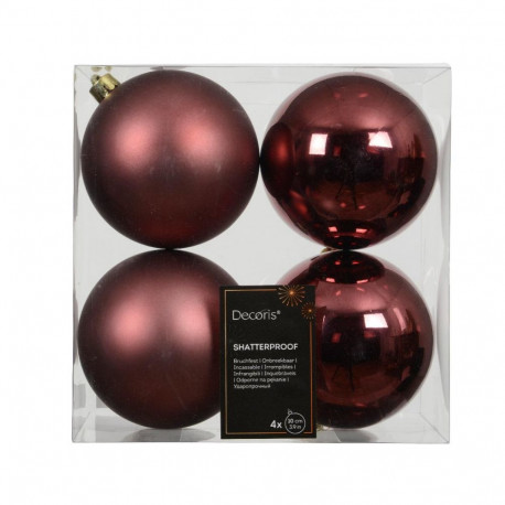 BAUBLES PLAST CHRISTM D PINK D10CM 4PCS