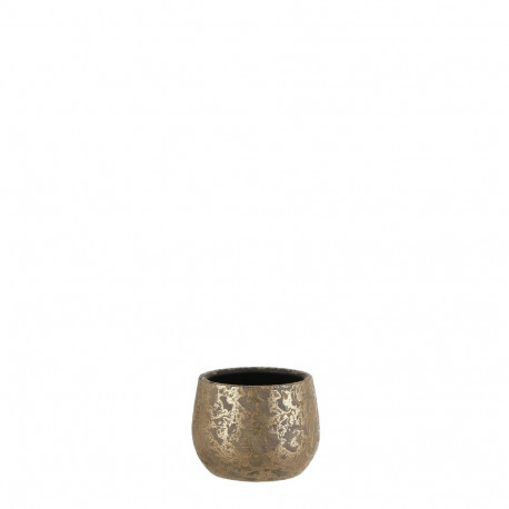 CERAMIC POT CLEMENTE D16.5 H13CM GOLD