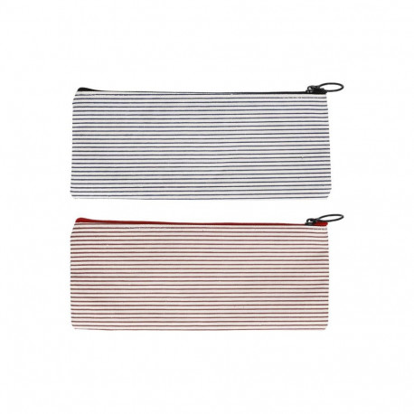 STRIPE PENCIL CASE. 21X9 CM. COLOURS