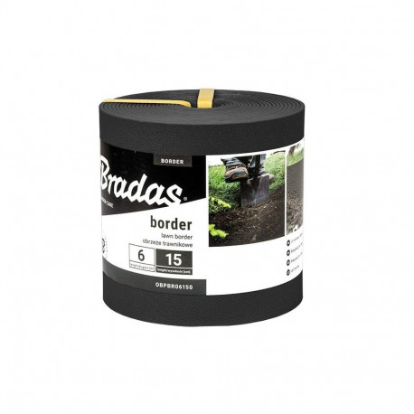 LAWN EDGE THICK ROUGH 15X600 CM BLACK