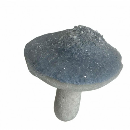 DECORATION CHRISTMAS MUSHROOM BLUE 8CM