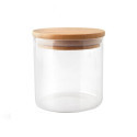 JAR STORAGE ROUND GLAS W BAMBO LID 1.3L