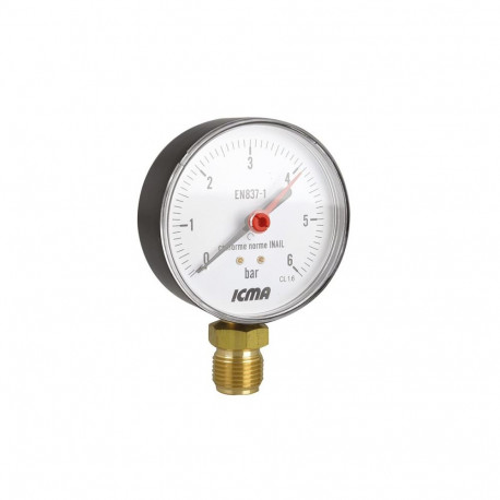 MANOMETER 80MM. 1/2. 6 BAR