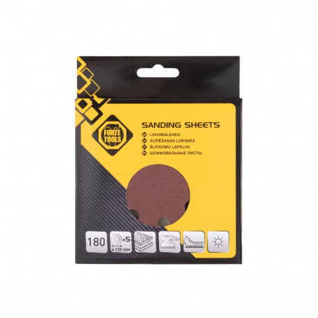 SANDING DISCS 8HOLES NO180 D125 5PCS FT