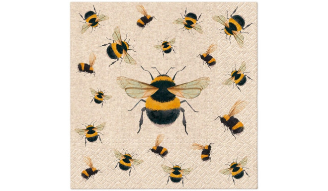NAPKINS PAPER DANCING BEES 33X33CM 20PCS