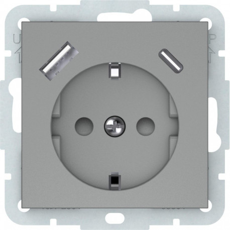 SOCKET+USB-A+C GREY RP16-002-22/A+C QR