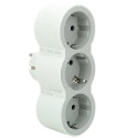 MOP SCH 3X2P+E FRONT OUTLETS WHITE/GREY
