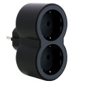 MOP SCH 2X2P+E FRONT OUTLETS BLACK