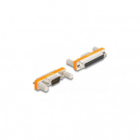 "Delock Adapter D-Sub 9 Pin Stecker mit Muttern zu D-Sub 25 Pin Buchse mit Schrauben"